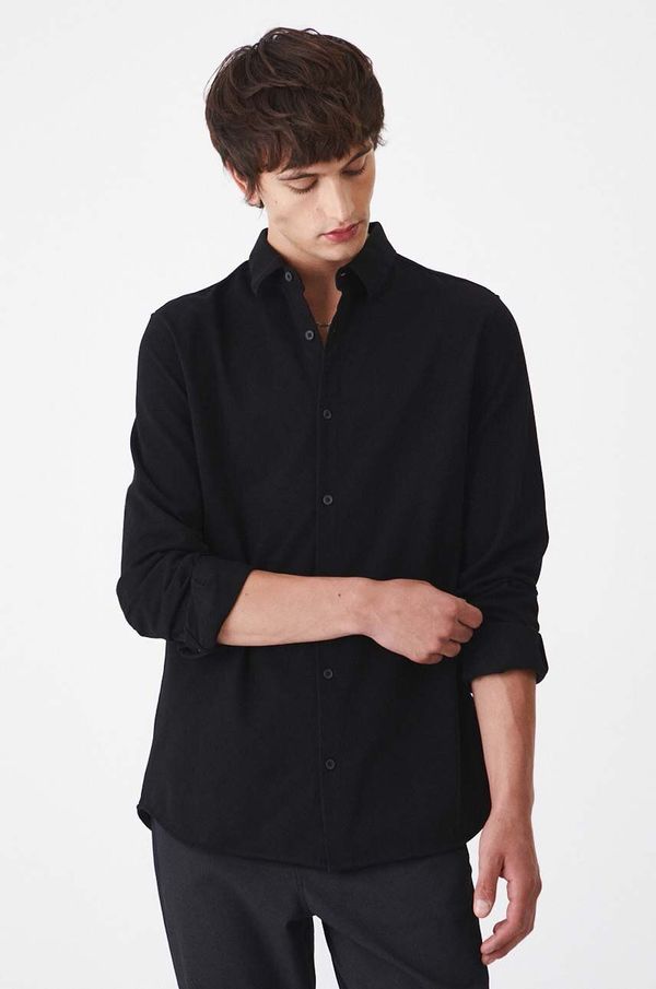 Medicine Košulja Medicine za muškarce, boja: crna, slim, s klasičnim ovratnikom