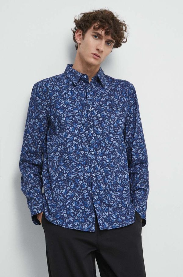 Medicine Košulja Medicine za muškarce, boja: tamno plava, regular, s klasičnim ovratnikom