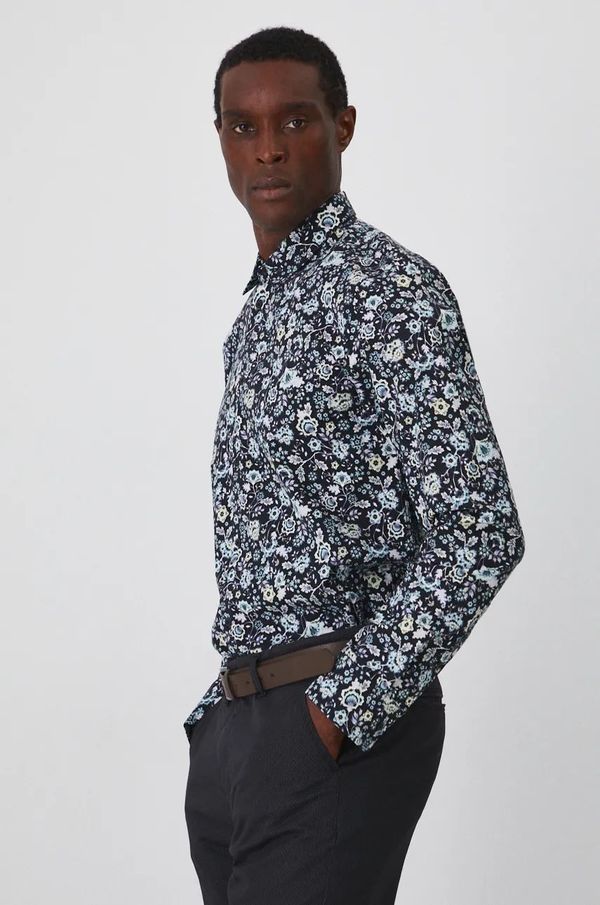 Medicine Košulja Medicine za muškarce, boja: tamno plava, slim, s klasičnim ovratnikom