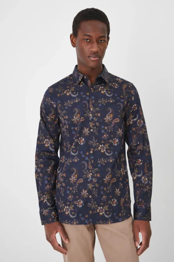 Medicine Košulja Medicine za muškarce, boja: tamno plava, slim, s klasičnim ovratnikom