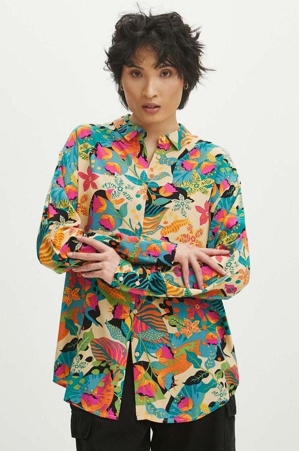 Medicine Košulja Medicine za žene, boja: bež, regular, s klasičnim ovratnikom