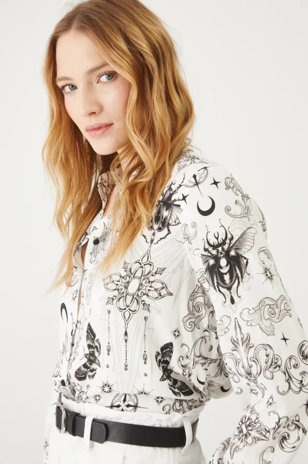 Medicine Košulja Medicine za žene, boja: bijela, regular, s klasičnim ovratnikom