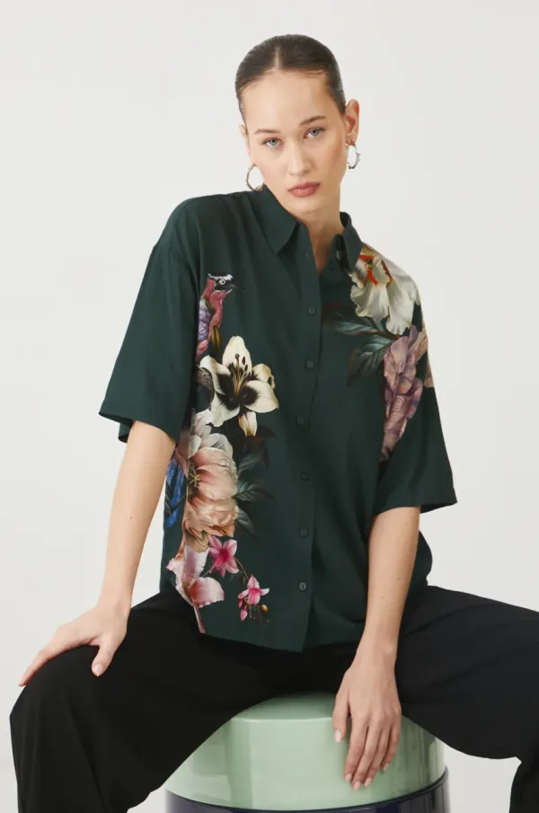 Medicine Košulja Medicine za žene, boja: tirkizna, relaxed, s klasičnim ovratnikom