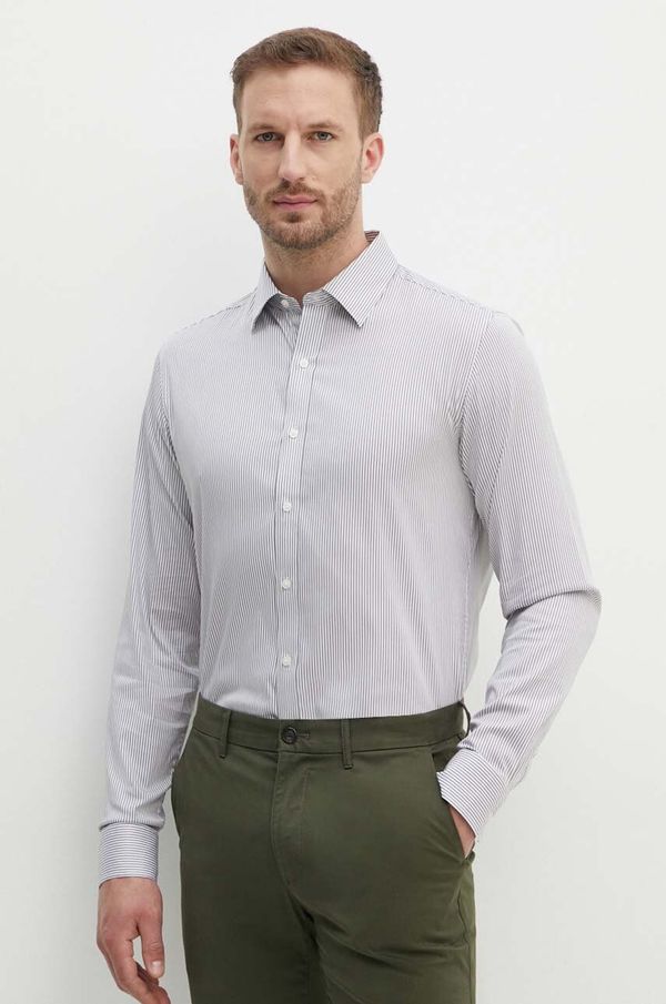 Michael Kors Košulja Michael Kors za muškarce, boja: siva, slim, s klasičnim ovratnikom, CT44072B7Q