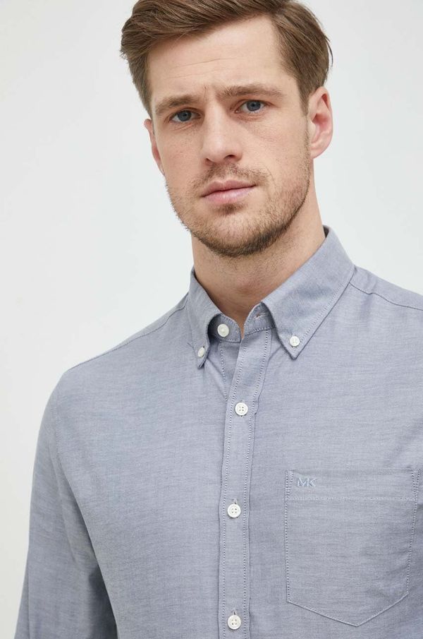 Michael Kors Košulja Michael Kors za muškarce, boja: tamno plava, slim, o button-down ovratnikom