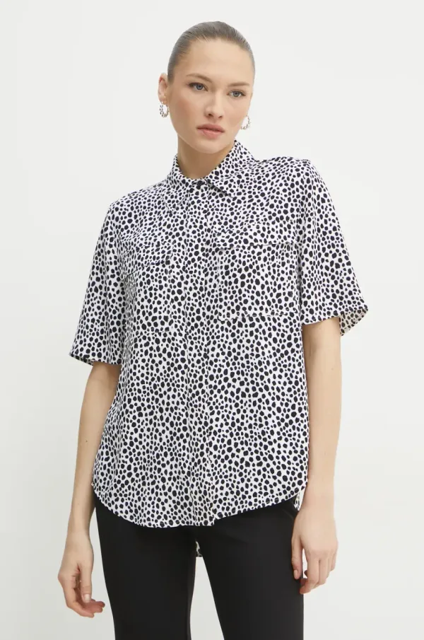 MICHAEL Michael Kors Košulja MICHAEL Michael Kors za žene, boja: bijela, relaxed, s klasičnim ovratnikom, MR540S2GS6