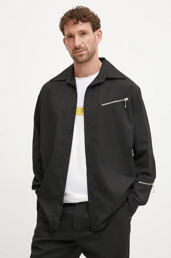 MM6 Maison Margiela Košulja MM6 Maison Margiela za muškarce, boja: crna, relaxed, s klasičnim ovratnikom, SH2DT0014.M35227