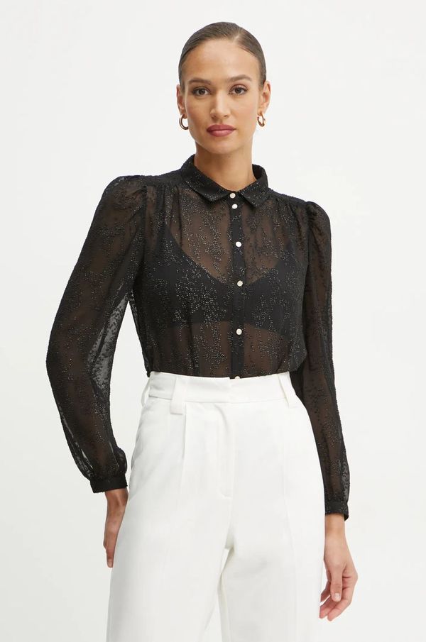 Morgan Košulja Morgan CHILI.F za žene, boja: crna, regular, s klasičnim ovratnikom, CHILI.F