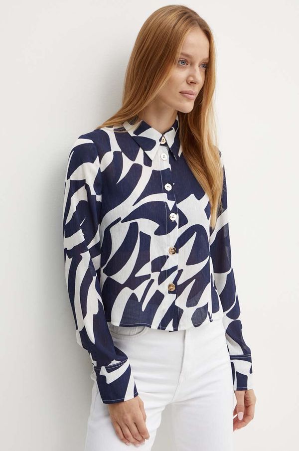 Morgan Košulja Morgan CPLUM.F za žene, boja: tamno plava, regular, s klasičnim ovratnikom, CPLUM.F