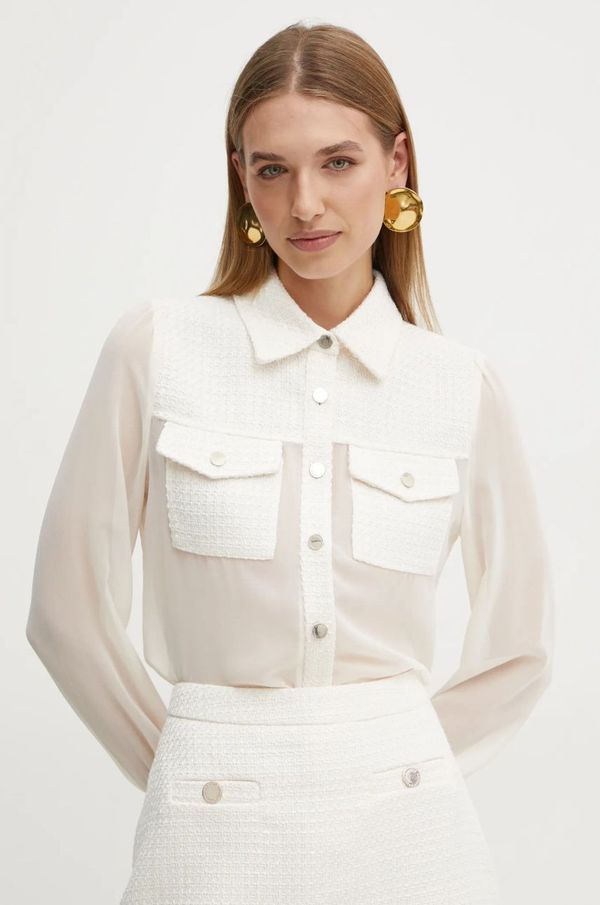 Morgan Košulja Morgan CTWIX za žene, boja: bež, regular, s klasičnim ovratnikom, CTWIX