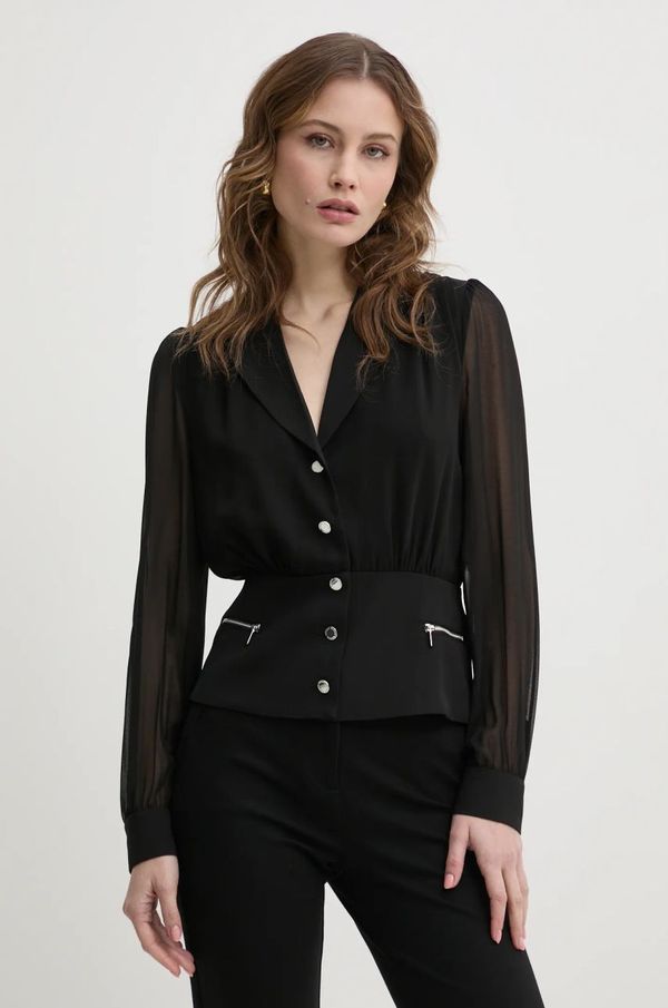 Morgan Košulja Morgan CZIPA za žene, boja: crna, regular, s klasičnim ovratnikom, CZIPA