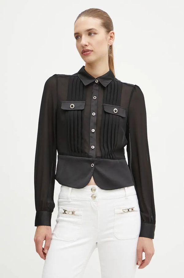 Morgan Košulja Morgan za žene, boja: crna, regular, s klasičnim ovratnikom