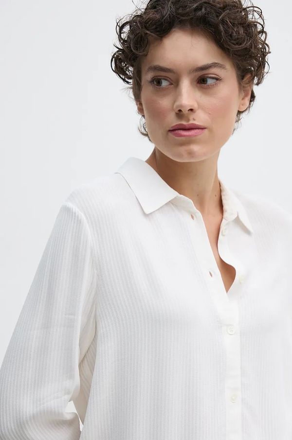 Mos Mosh Košulja Mos Mosh za žene, boja: bež, regular, s klasičnim ovratnikom, 165580