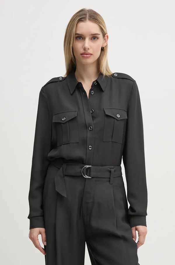 Mos Mosh Košulja Mos Mosh za žene, boja: siva, regular, s klasičnim ovratnikom, 165080