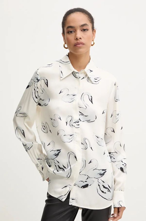 MSGM Košulja MSGM za žene, boja: bež, regular, s klasičnim ovratnikom, 3742MDE18A.247853