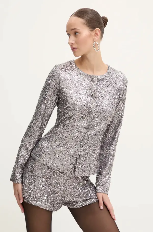 Never Fully Dressed Košulja Never Fully Dressed Gunmetal Alexa Sequin Cardigan