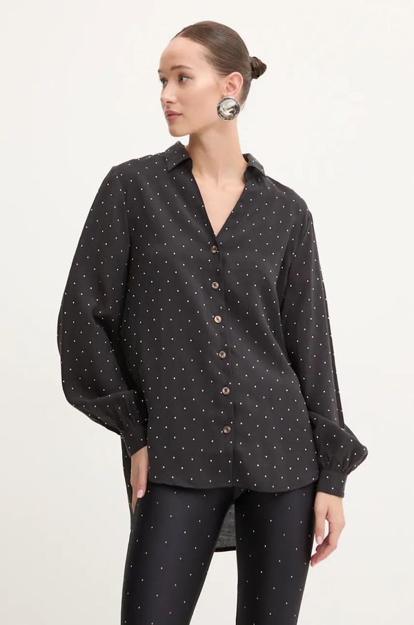 Never Fully Dressed Košulja Never Fully Dressed Miley Shirt za žene, boja: crna, regular, s klasičnim ovratnikom, NFDTO1572