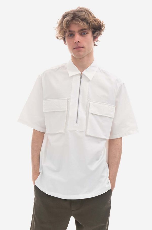 Norse Projects Košulja Norse Projects Ivan Cordura Tab Series za muškarce, boja: bijela, relaxed, N40.0610.0001-0001