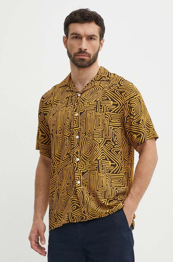 OAS Košulja OAS za muškarce, boja: smeđa, regular