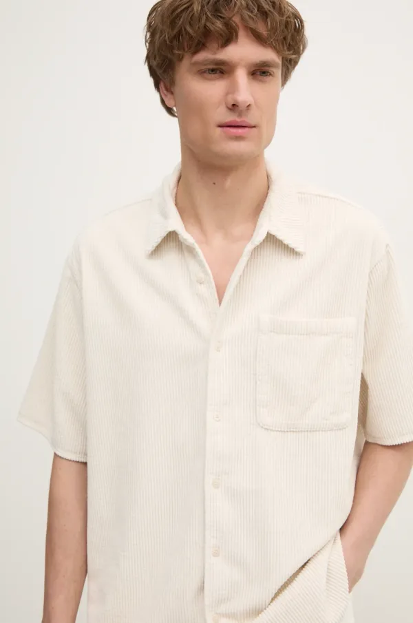 American Vintage Košulja od samta American Vintage boja: bež, regular, s klasičnim ovratnikom, MPADO06BE25