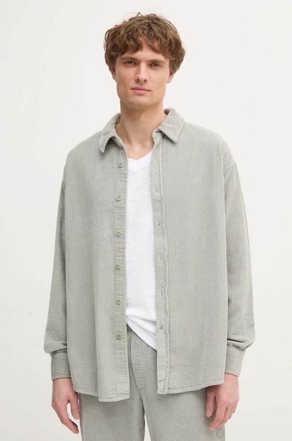 American Vintage Košulja od samta American Vintage boja: zelena, regular, s klasičnim ovratnikom, MPADO06AE25