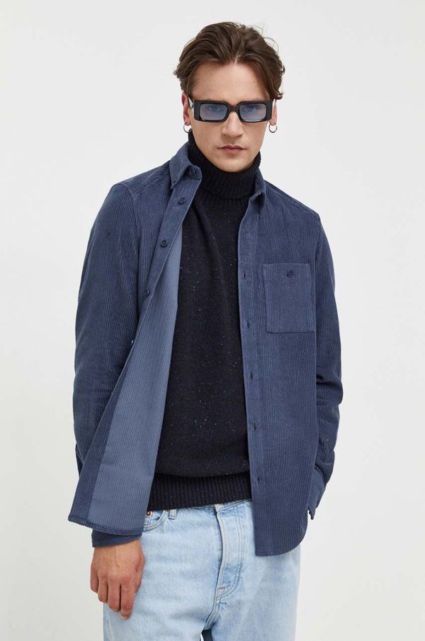 Drykorn Košulja od samta Drykorn boja: tamno plava, regular, s button-down ovratnikom