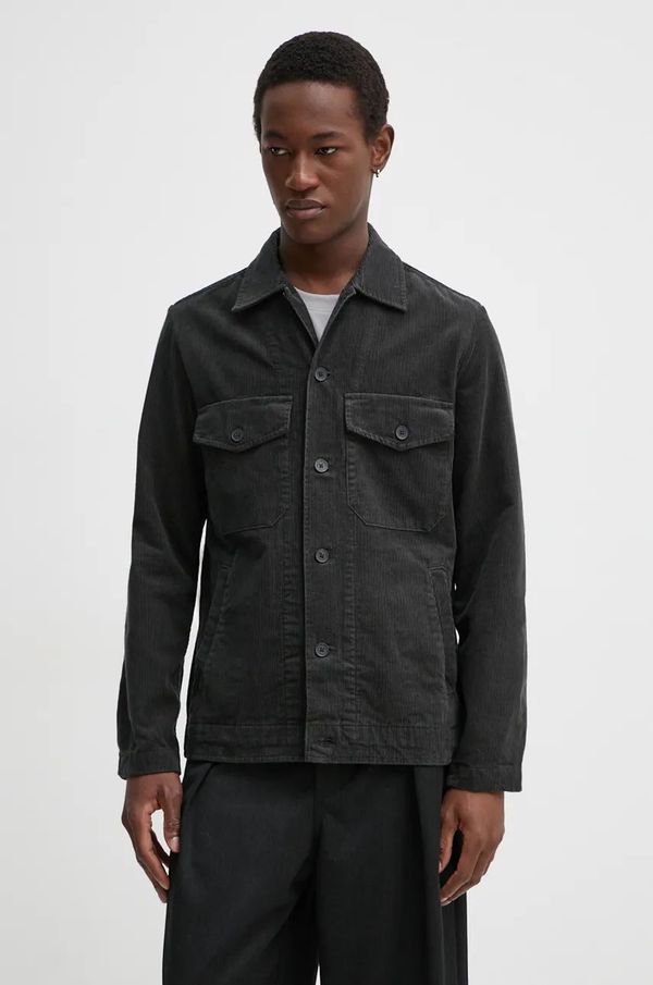 Marc O'Polo Košulja od samta Marc O'Polo boja: siva, regular, s talijanskim ovratnikom, 429020774120