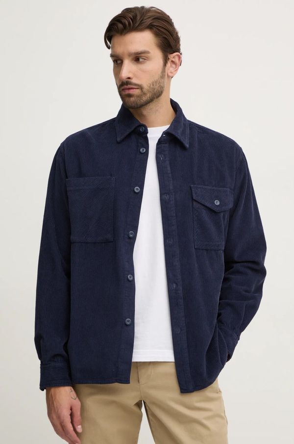 United Colors of Benetton Košulja od samta United Colors of Benetton boja: tamno plava, regular, s klasičnim ovratnikom, 5H1KUQ04Y