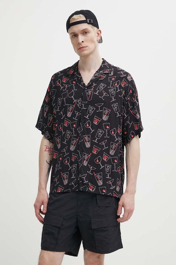 On Vacation Košulja On Vacation za muškarce, boja: crna, relaxed, OVC SH13