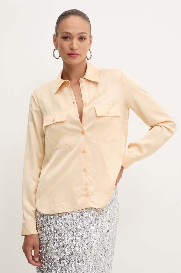 Patrizia Pepe Košulja Patrizia Pepe za žene, boja: bež, regular, s klasičnim ovratnikom, 8C0715 A051