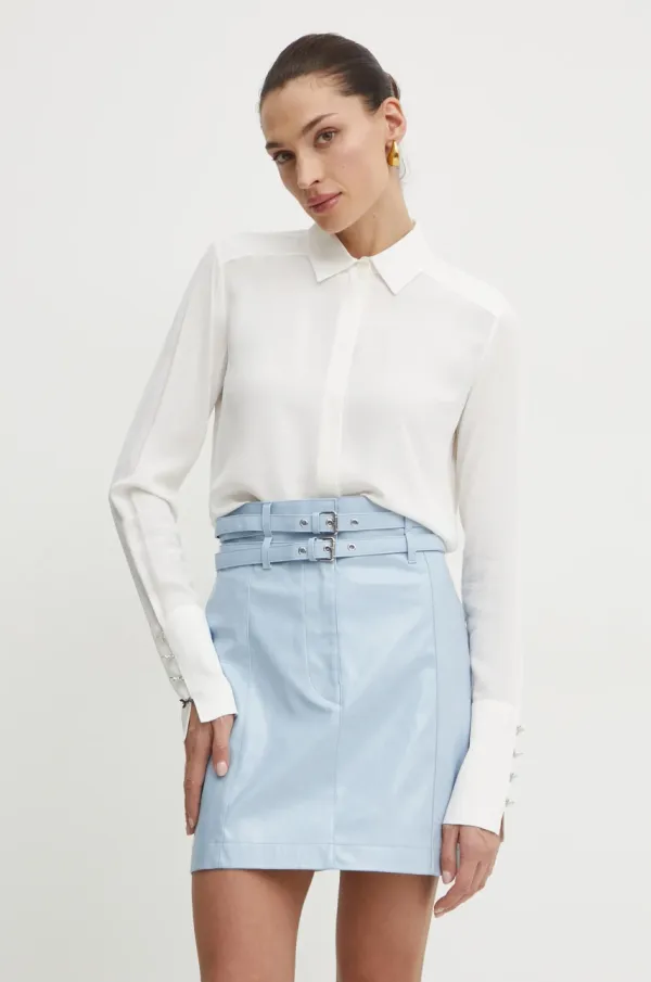 Patrizia Pepe Košulja Patrizia Pepe za žene, boja: bijela, regular, s klasičnim ovratnikom, 8C0761 A8I1