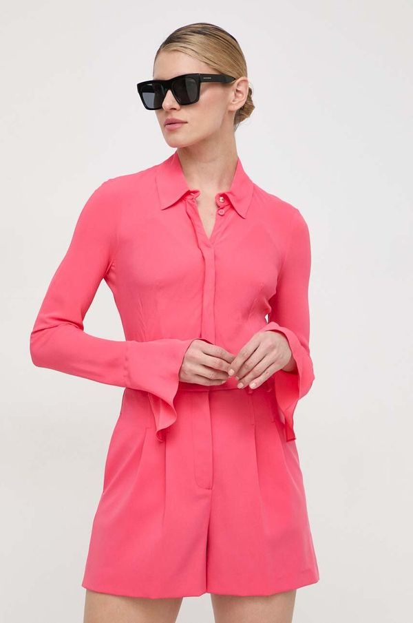 Patrizia Pepe Košulja Patrizia Pepe za žene, boja: ružičasta, slim, s klasičnim ovratnikom