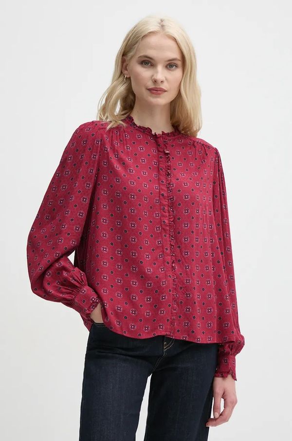 Pepe Jeans Košulja Pepe Jeans ORA za žene, boja: crvena, regular, s ruskim ovratnikom, PL304943