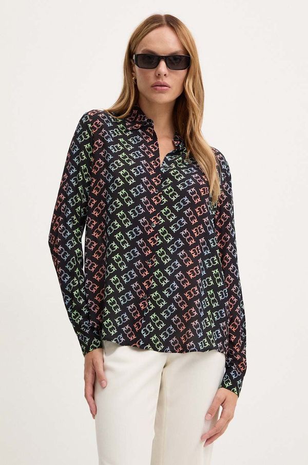 Pinko Košulja Pinko za žene, boja: crna, regular, s klasičnim ovratnikom, 104011 A23B