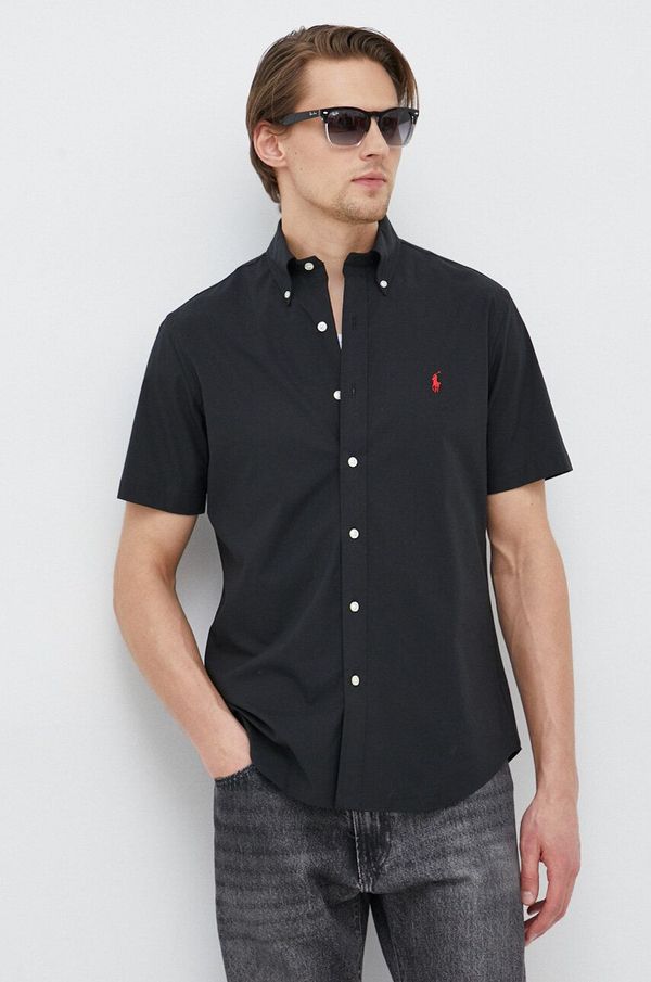 Polo Ralph Lauren Košulja Polo Ralph Lauren za muškarce, boja: crna, regular, o button-down ovratnikom