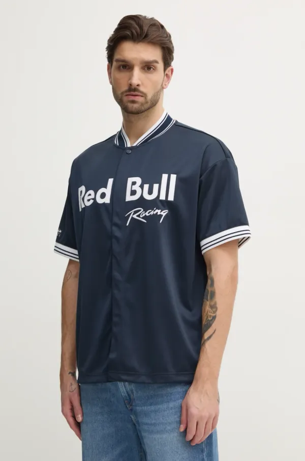 Red Bull Racing x Pepe Jeans Košulja Red Bull Racing x Pepe Jeans RBR SPORTS JERSEY za muškarce, boja: tamno plava, relaxed, RM540014