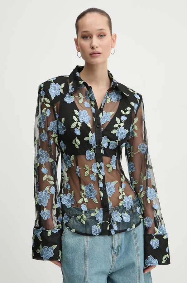 Rotate Košulja Rotate za žene, boja: crna, regular, s klasičnim ovratnikom, 113635000