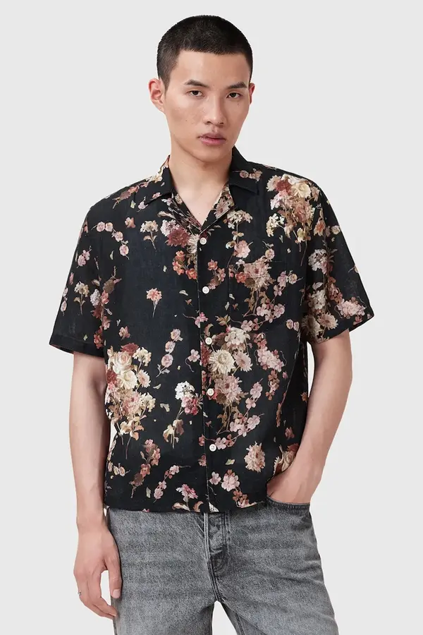 AllSaints Košulja s dodatkom lana AllSaints ARMADA
