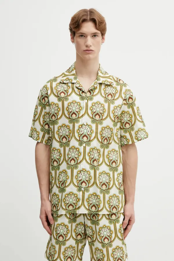 Drôle de Monsieur Košulja s dodatkom lana Drôle de Monsieur Chemise Lin Tapisserie Florale