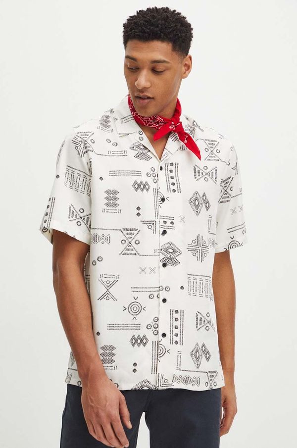 Medicine Košulja s dodatkom lana Medicine za muškarce, boja: bijela, relaxed