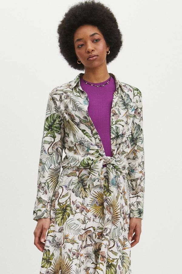 Medicine Košulja s dodatkom lana Medicine za žene, boja: bež, regular, s klasičnim ovratnikom