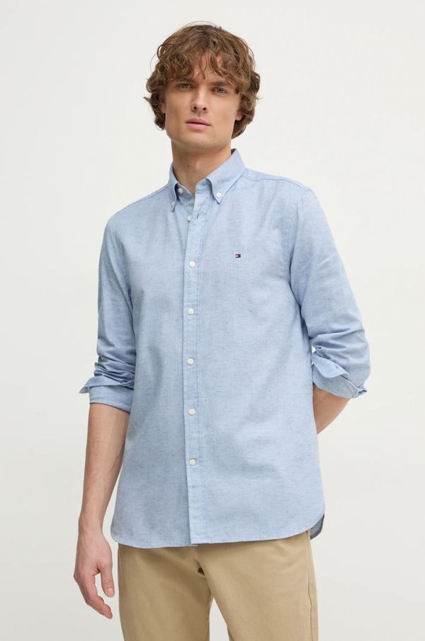 Tommy Hilfiger Košulja s dodatkom lana Tommy Hilfiger regular, s button-down ovratnikom, MW0MW37574