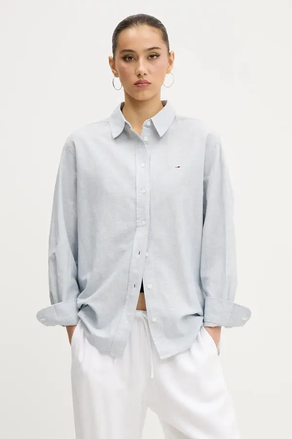 Tommy Jeans Košulja s dodatkom lana Tommy Jeans