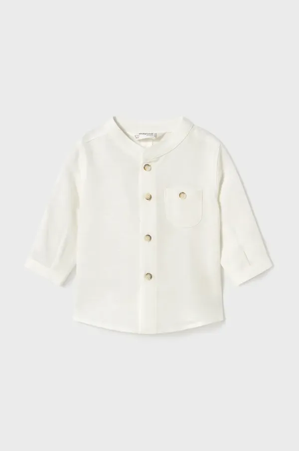 Mayoral Newborn Košulja s lanom za bebe Mayoral Newborn boja: bijela, 1103