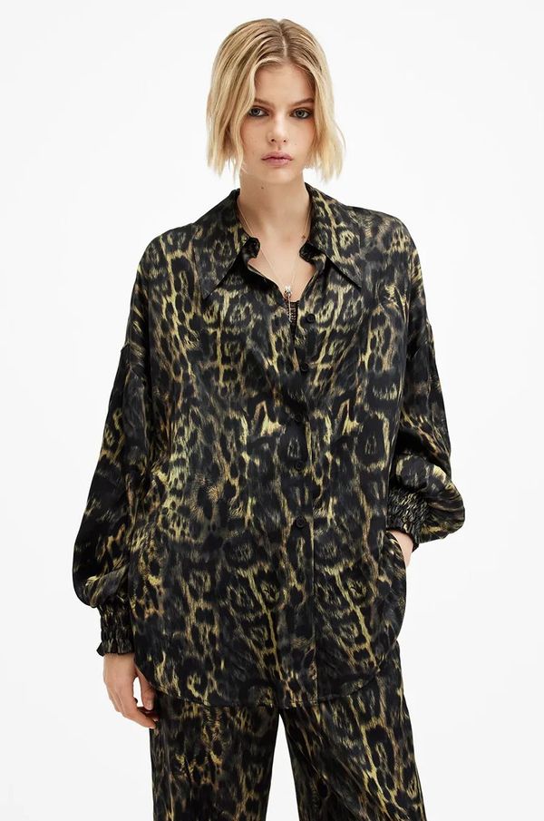 AllSaints Košulja s primjesom svile AllSaints CHARLI relaxed, s klasičnim ovratnikom, W050PB