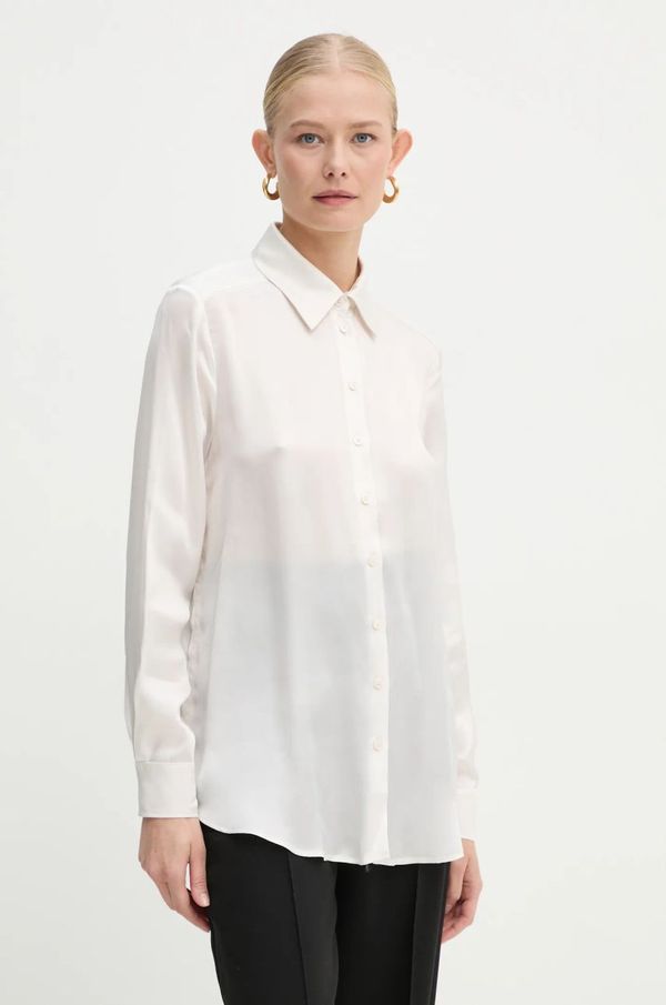 Marella Košulja s primjesom svile Marella boja: bež, regular, s klasičnim ovratnikom, 2423116035200