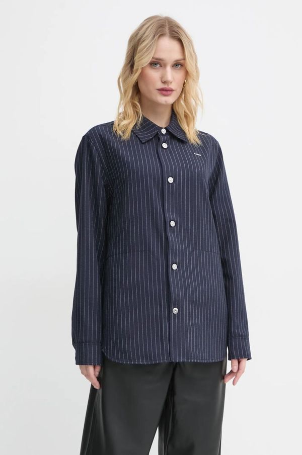 G-Star Raw Košulja s primjesom vune G-Star Raw boja: tamno plava, regular, s klasičnim ovratnikom, D25291-D721