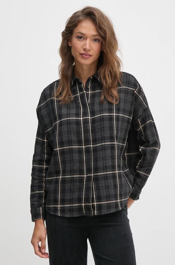 United Colors of Benetton Košulja s primjesom vune United Colors of Benetton boja: siva, relaxed, s klasičnim ovratnikom, 5RGLDQ09U