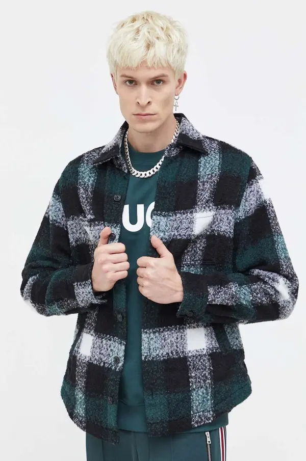 HUGO Košulja-sako s mješavinom vune HUGO