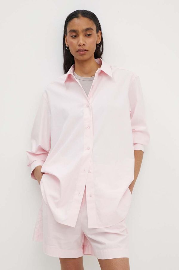 Samsoe Samsoe Košulja Samsoe Samsoe SALOVAR za žene, boja: ružičasta, relaxed, s klasičnim ovratnikom, F24200110